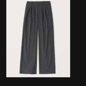 Abercrombie & Fitch Dark Grey Long Wide-Leg Pants